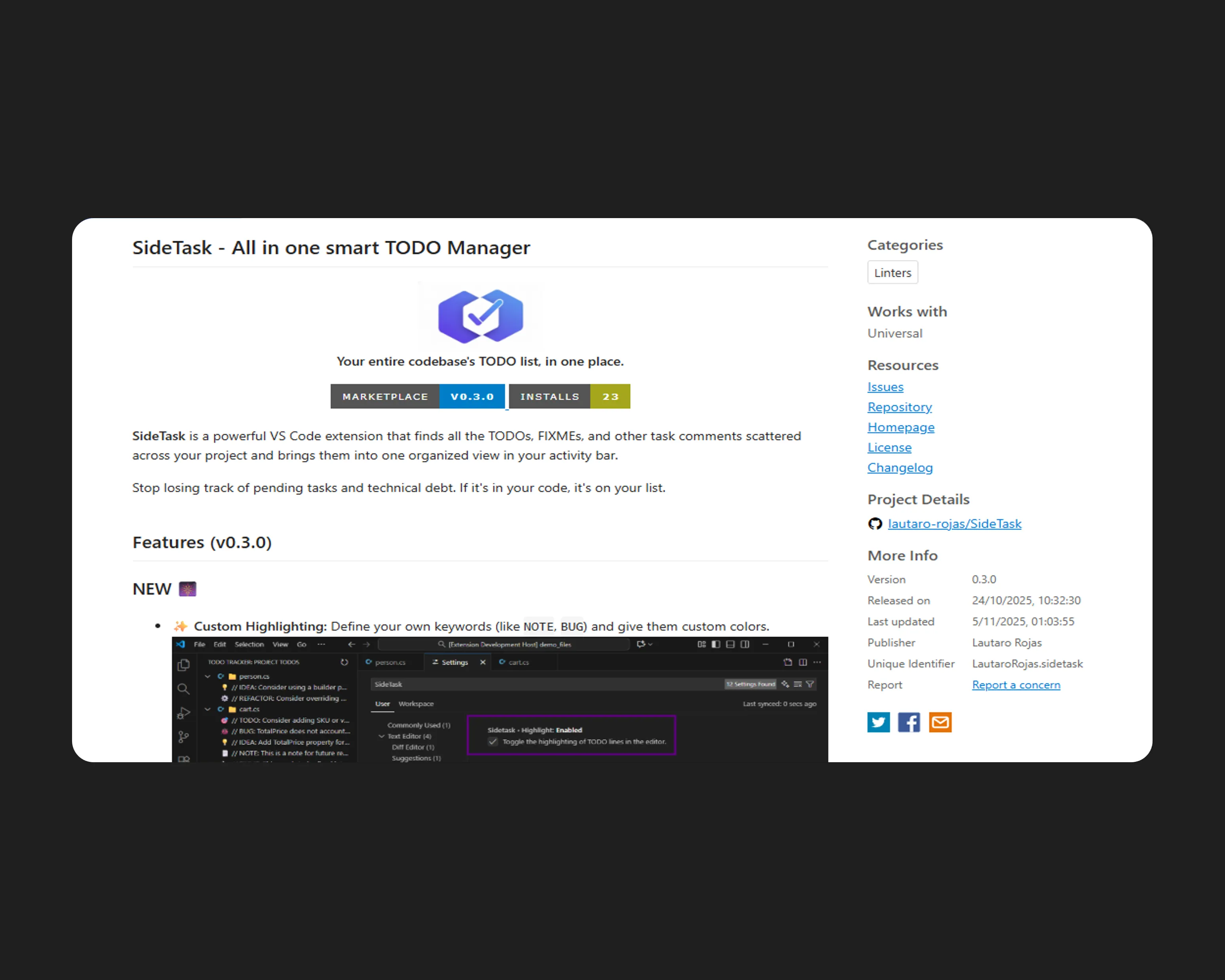 SideTask - VSC extension